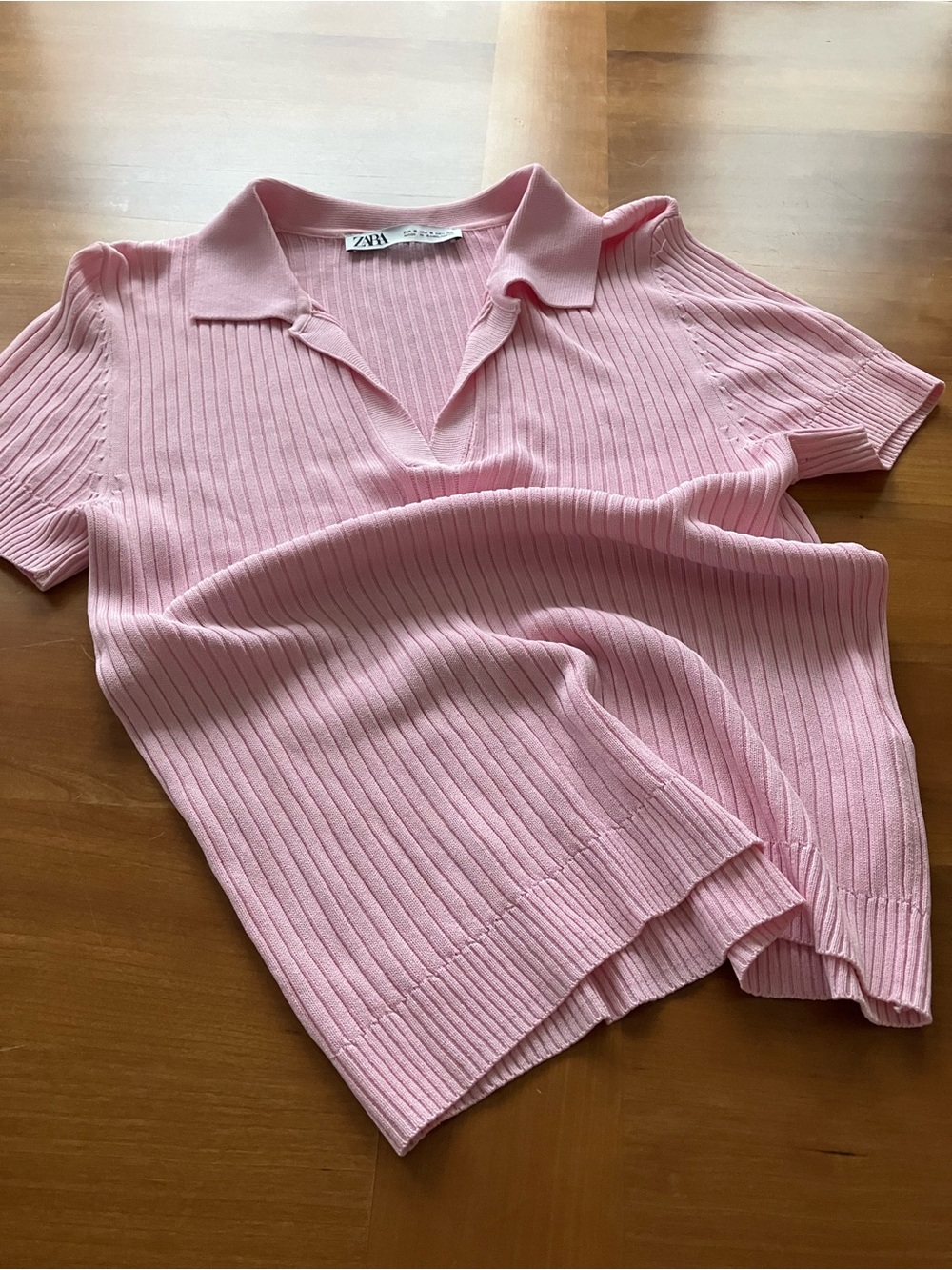 Zara Ribbed Polo Shirt